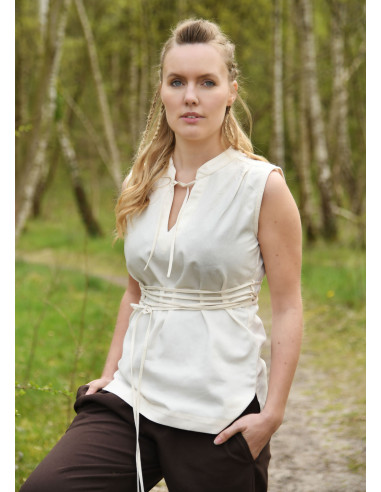 Viking sleeveless blouse Levke model, natural white
