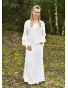 Lightweight medieval inner tunic with wrinkled effect, white
