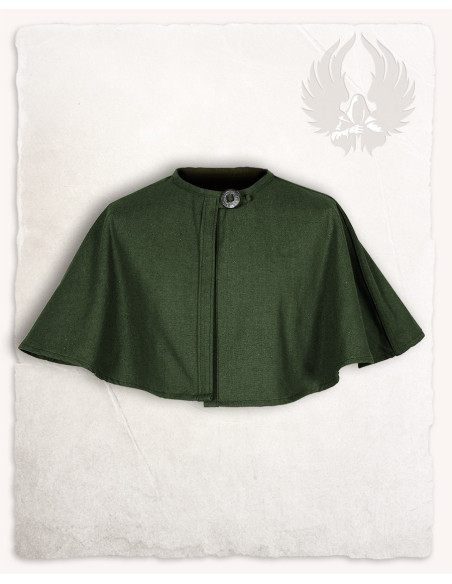 Medieval canvas cape Bron model, green