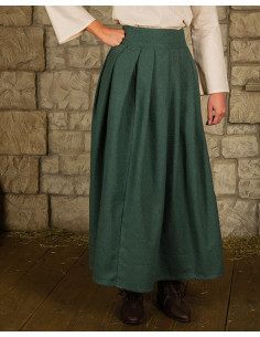Medieval cotton skirt model Anna, green