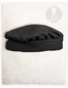 Medieval hat model Armin, black wool