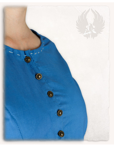 Medieval dress model Elodie, blue-cream