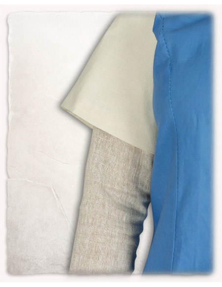 Medieval dress model Elodie, blue-cream