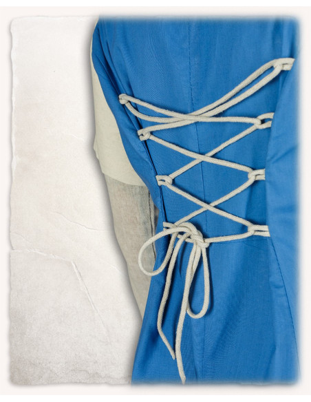 Medieval dress model Elodie, blue-cream
