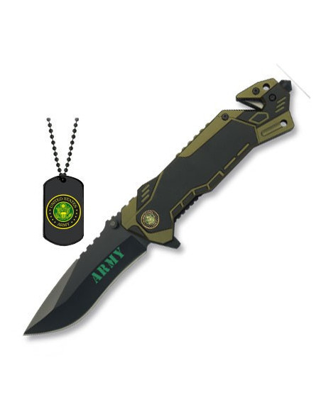 Army rescue knife with plate