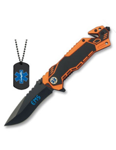 EMS rescue knife with name tag