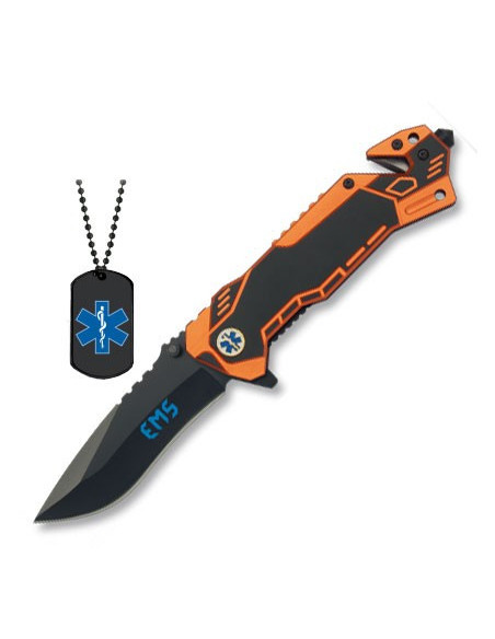 EMS rescue knife with name tag