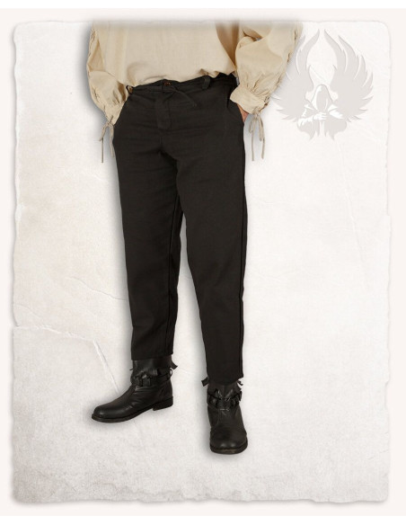 Rocco medieval straight cut pants, black