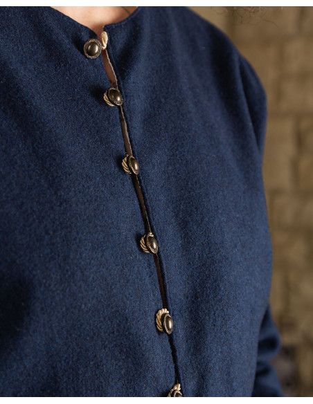 Viking blue wool tunic model Rafael