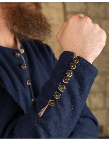 Viking blue wool tunic model Rafael