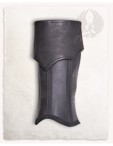Medieval black leather greaves...