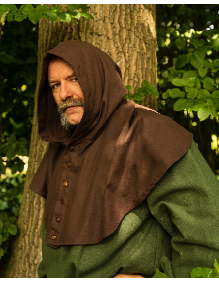 Gugel or Nordic hood model Notker, brown