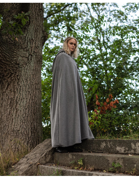 Medieval gray wool cloak model Harun