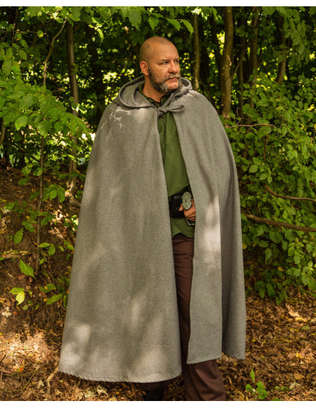 Medieval gray wool cloak model Harun