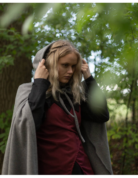 Medieval gray wool cloak model Harun