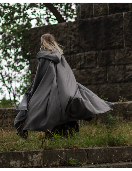 Medieval gray wool cloak model Harun