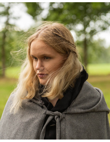 Medieval gray wool cloak model Harun