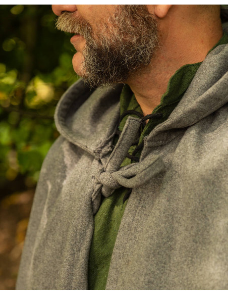 Medieval gray wool cloak model Harun