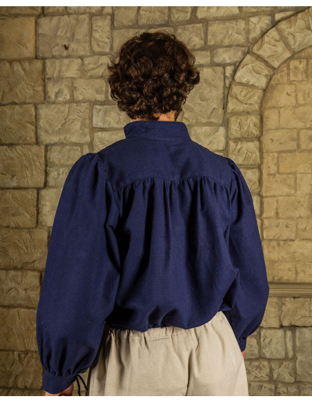 Ansgar model wide pirate shirt, blue...