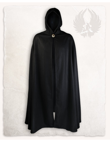 Medieval black wool cape model Gora