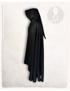 Medieval black wool cape model Gora 2