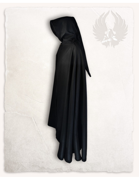 Medieval black wool cape model Gora