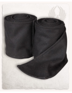 Winding wool leg wraps model Hamond, black