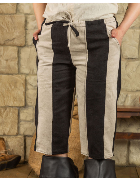 Jack cotton capri pants, black-cream