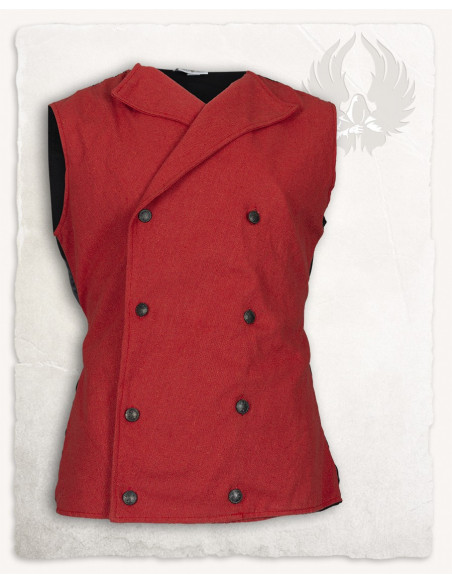 Red SteamPunk vest model Hamish