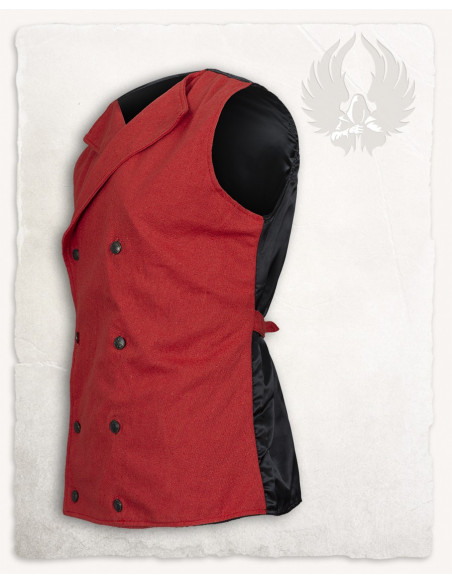 Red SteamPunk vest model Hamish