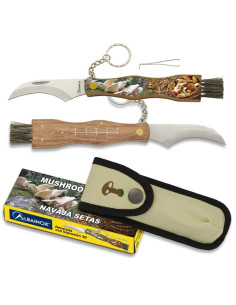 Keychain knife for mushrooms with brush