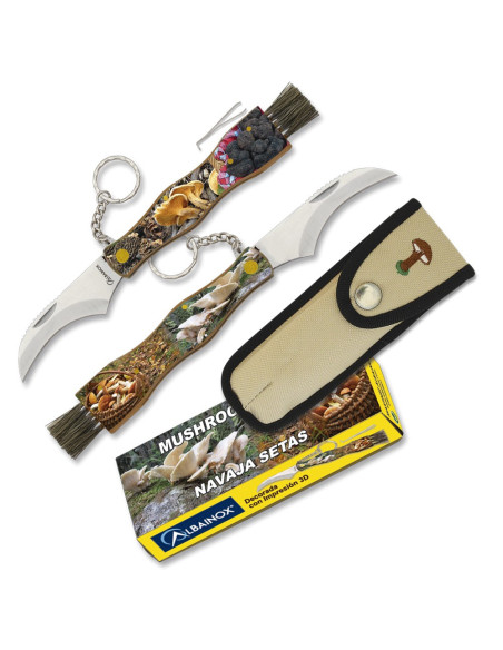 Keychain knife for mushrooms with tools