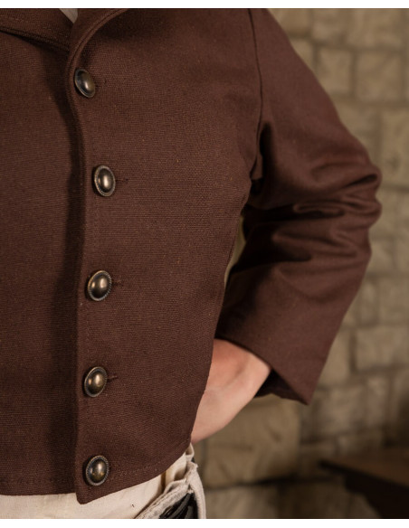 Peary cotton pirate jacket, brown