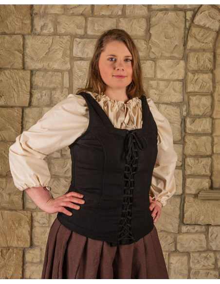 Medieval bodice Ursula model in black...