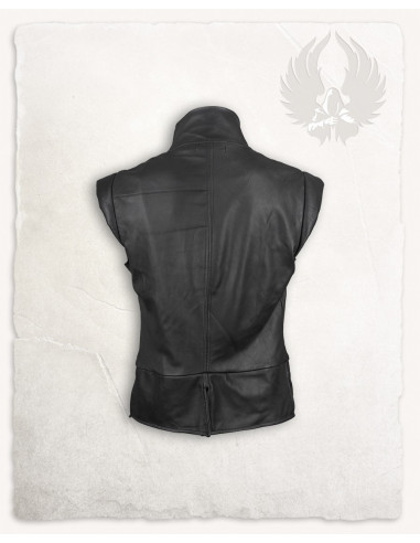 Leather pirate vest Tilly model, black color ⚔️ Medieval Shop