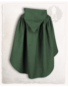 Short medieval cotton cape model Niko, green