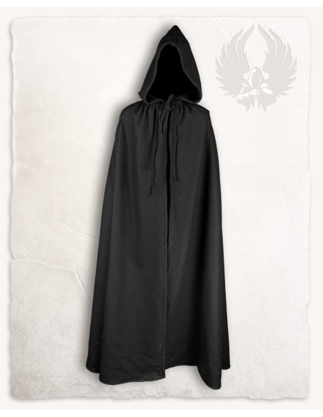 Medieval black wool Aaron cape (140 cm.)