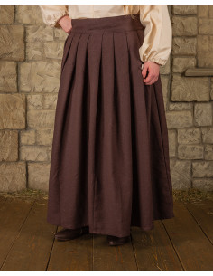 Medieval cotton skirt Anna model, brown