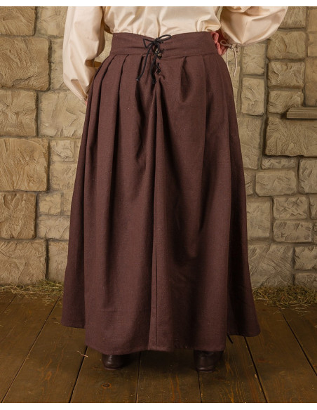 Medieval cotton skirt Anna model, brown