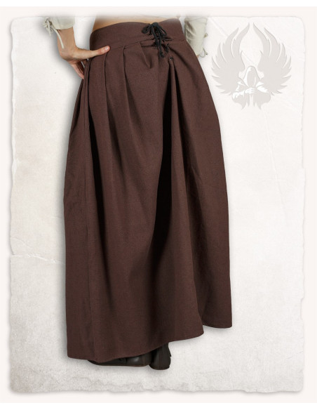 Medieval cotton skirt Anna model, brown