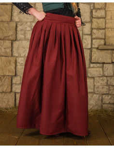 Medieval cotton skirt Anna model, burgundy