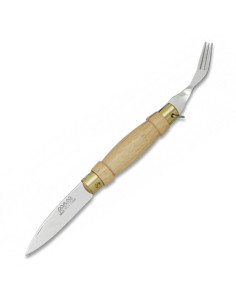Knife with fork in the handle, blade 7 cms.