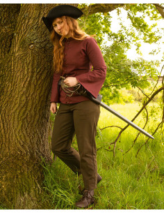 Kassandra model pirate blouse, burgundy color