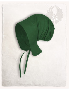 Medieval peasant bonnet model Greta, green color