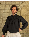 Medieval shirt with ties model Ansgar, black color