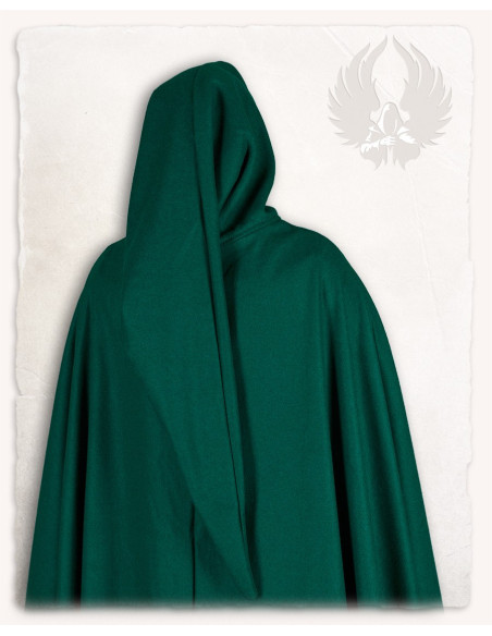 Gora model green wool medieval cape