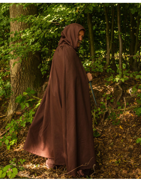 Medieval brown cotton cloak model Harun