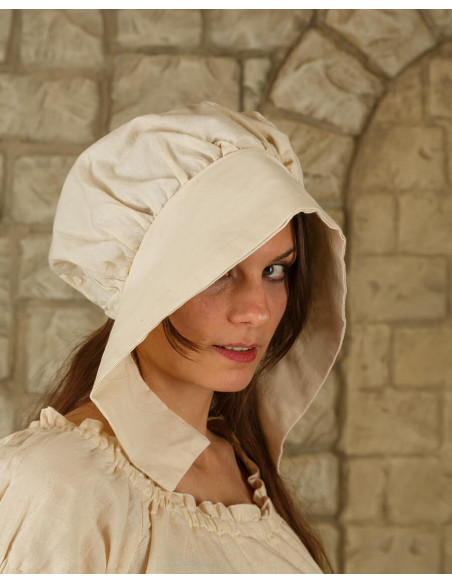 Medieval bonnet in cotton Anna model,...