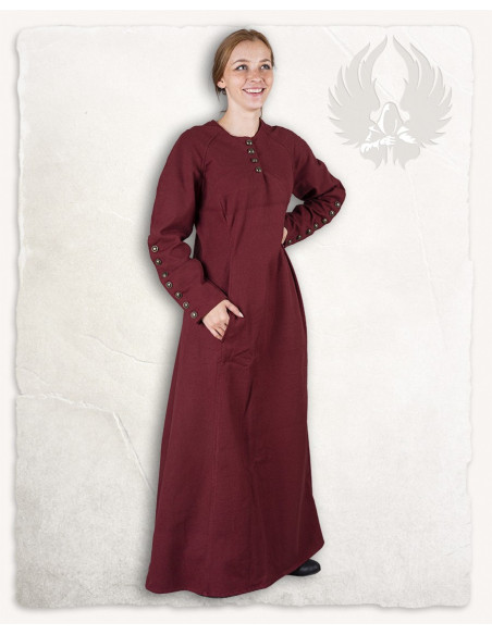 Medieval dress model Jovina, burgundy