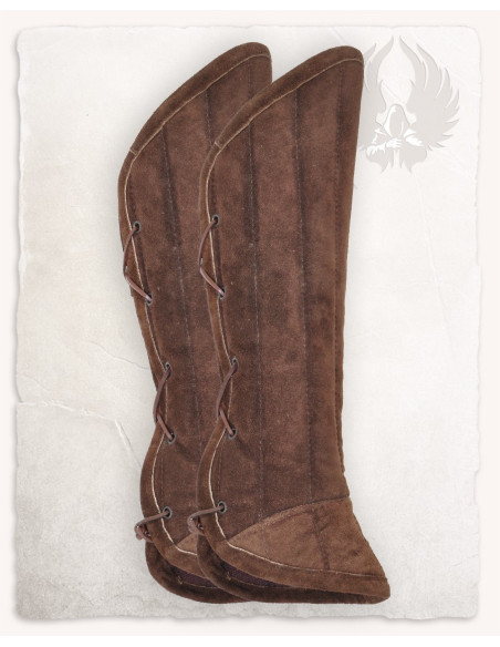 Medieval greaves in suede model...